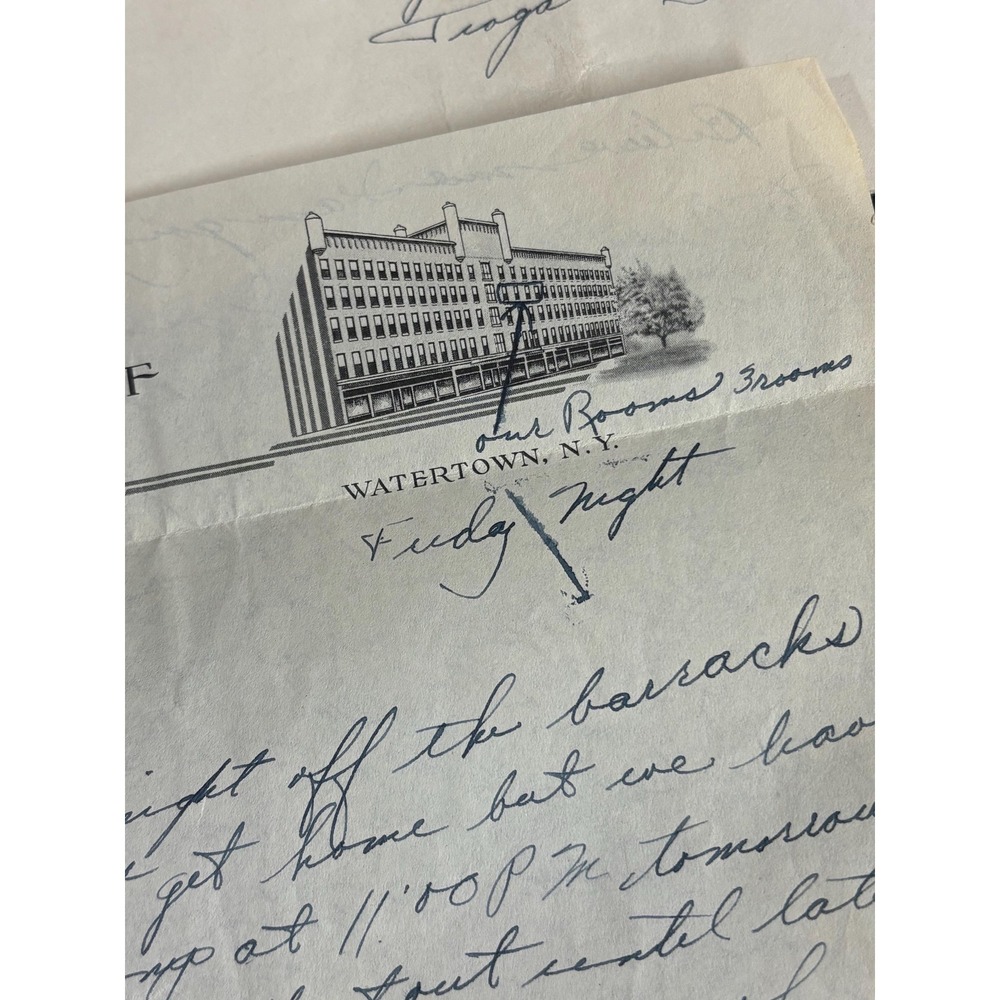 The Woodruff hotel 1950s Soldier letter,Pine Camp‎ NY - Picture 5 of 8